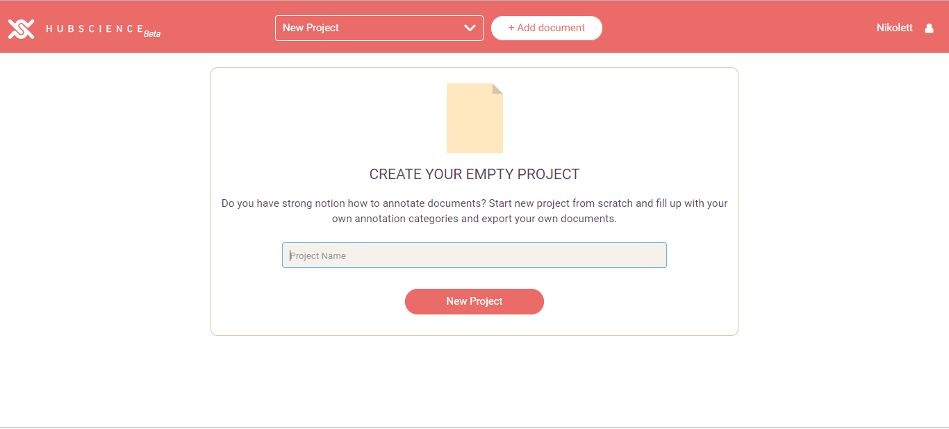 hubscience new project