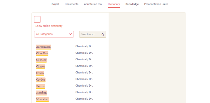 dictionary personal keywords